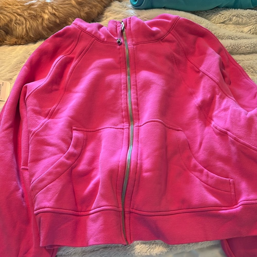 Hot pink Lululemon full zip scuba